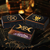 Rectangle Engraved Plywood Wooden Tarot Storage Boxes with Sliding Lid CON-WH20008-10B-3