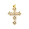 Rack Plating Brass Micro Pave Cubic Zirconia Pendants KK-G513-34G-1