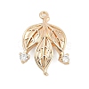 Brass Micro Pave Cubic Zirconia Pendants KK-Q026-21G-1