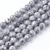 Natural Map Stone/Picasso Stone/Picasso Jasper Beads Strands G-G047-6mm-1