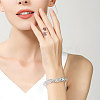 1Pc Raw Natural Gemstone Nuggets Beads Alloy Cuff Rings RJEW-PH0001-15A-5