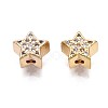Brass Micro Pave Clear Cubic Zirconia Beads KK-Q764-008-1