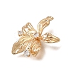 Brass Micro Pave Clear Cubic Zirconia Pendants KK-N290-25G-2