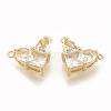 Brass Cubic Zirconia Charms X-KK-S340-12G-07-1