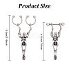 4Pcs 2 Style Stainless Steel Skeleton Skull Dangle Hoop Earrings for Women EJEW-AN0002-52-2