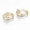 Adjustable Brass Micro Cubic Zirconia Finger Ring Settings KK-T062-63G-NF-2