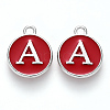 Platinum Plated Alloy Enamel Charms X-ENAM-S118-03A-P-1