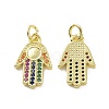 Brass Micro Pave Colorful Cubic Zirconia Pendant Cabochon Settings KK-E068-VF086-1