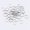 Rhodium Plated 925 Sterling Silver Saw Cut Open Jump Rings STER-F036-02P-0.5x3mm-1