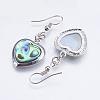 Abalone Shell/Paua Shell Dangle Earrings EJEW-F147-A10-2
