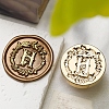 Golden Tone Wax Seal Brass Stamp Head DIY-B079-01G-H-1