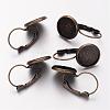Antique Bronze Tone Brass Leverback Earring Findings fit for Domed Cabochons X-KK-C1244-NFAB-1