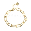 Brass Paperclip Chain Bracelets BJEW-C138-01G-4