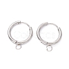 Tarnish Resistant 201 Stainless Steel Huggie Hoop Earring Findings STAS-P283-01R-P-1