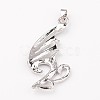 Swan Alloy Rhinestone Pendants PALLOY-L198-01P-2