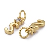 Brass Micro Pave Clear Cubic Zirconia Pendants ZIRC-Z011-35S-2