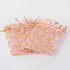 Rose Printed Organza Bags OP-R021-10x12-01-2