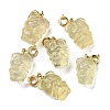 Natural Citrine Bear Pendant Decorations G-R489-15G-1