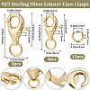 6Pcs 2 Size 925 Sterling Silver Lobster Claw Clasps STER-BBC0005-57G-2