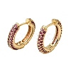 Brass Micro Pave Cubic Zirconia Hoop Earrings KK-CBA8324-24G-02-4