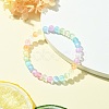 Dyed Natural Selenite Round Beaded Stretch Bracelet BJEW-JB09581-2