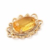 Brass with K9 Glass Charms KK-B071-16G-4