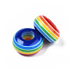 Stripe Resin Large Hole Beads RESI-YWC0001-03-3