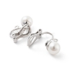 304 Stainless Steel Clip-on Earring Findings with Imitation Pearl Plastic Beaded STAS-H216-03C-P-1