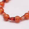Natural Carnelian 3-Hole Guru Bead Strands G-K149-32B-2