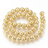 Electroplated Natural Lava Rock Beads Strands G-T061-55A-6mm-2