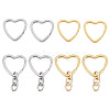 8Pcs 3 Styles 304 Stainless Steel Keychain Clasps STAS-TA0004-78-3