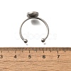 304 Stainless Steel Open Cuff Ring Components STAS-M057-01C-P-3