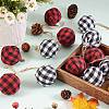 12Pcs 2 Colors Foam and Plastic with Cloth Ball Christmas Tree Decorations DIY-SZ0003-81-4