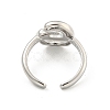 Brass Letter Open Cuff Rings for Women RJEW-G313-01G-P-3