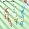 Baking Paint Alloy and Brass Bar Beadable Keychain for Jewelry Making DIY Crafts DIY-YW0007-58G-2