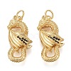 Brass Micro Pave Black Cubic Zirconia Pendants KK-F821-39-2