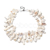 Boho Glass & Dyed Natural Shell Beaded Chips 3 Layer Necklaces for Women NJEW-H047-01B-2