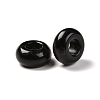 Natural Black Obsidian European Beads G-G740-14x8mm-34-3