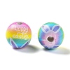 Easter Theme Printed Wood European Beads WOOD-M010-02B-2
