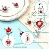 6Pcs 6 Styles Brass Pave Cubic Zirconia Pendants KK-CJ0014-15-3