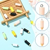 15Pcs 5 Colors Resin Pendants RESI-YW0004-88-2