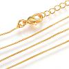 Real 18K Gold Plated Brass Box Chains Necklaces MAK-R014-G-1