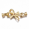 Brass Micro Pave Clear Cubic Zirconia Fold Over Clasps X-KK-T063-104G-NF-3