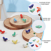 24Pcs 6 Colors Handmade Printed Porcelain Beads PORC-HS0001-02-4