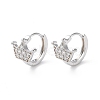 Brass Micro Pave Cubic Zirconia Hoop Earrings EJEW-P259-04P-1