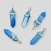 Natural Banded Agate Double Terminated Pointed Pendants X-G-F295-05J-1