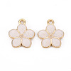 Light Gold Plated Alloy Enamel Pendants ENAM-R136-17F-2