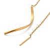 Ion Plating(IP) 304 Stainless Steel Curved Bar Dangle Stud Earring Findings STAS-Q310-01G-2