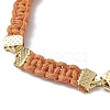 Braided Waxed Polyester Rectangle Link Chain Bracelets BJEW-JB10000-4