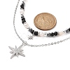 Clear Cubic Zirconia Star Pendant Necklaces Set NJEW-JN04150-2